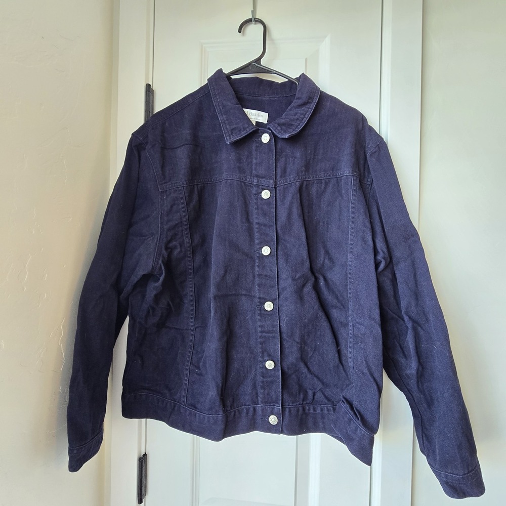 Womens CJ Banks Christopher & Banks Blue Purple denim jacket Size X Western